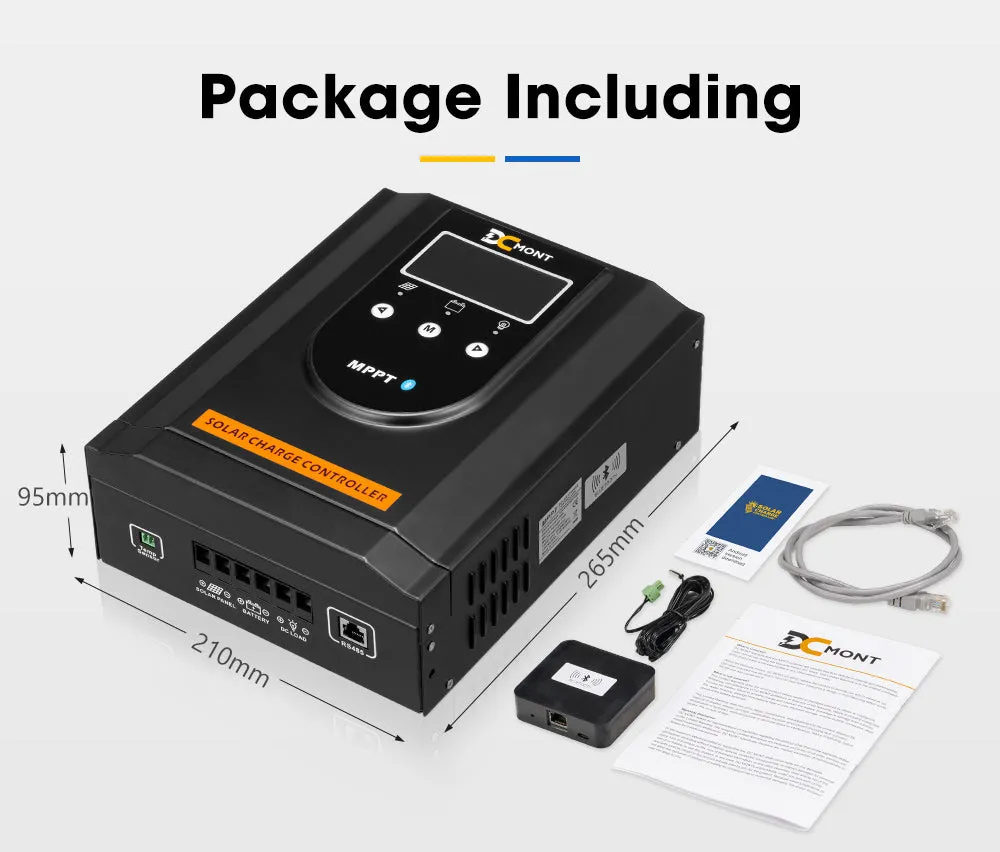 60A MPPT Bluetooth Solar Charge Controller LiFePO4 Battery Compatible