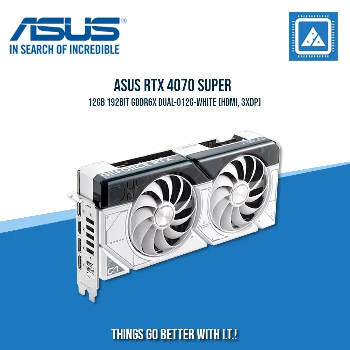 ASUS RTX 4070 SUPER 12GB 192BIT GDDR6X DUAL-O12G-WHITE (HDMI, 3XDP)
