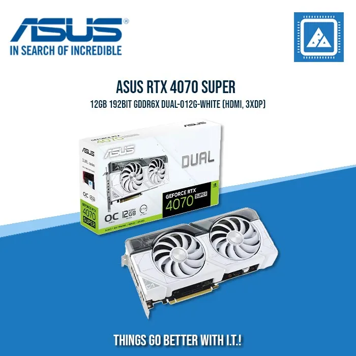 ASUS RTX 4070 SUPER 12GB 192BIT GDDR6X DUAL-O12G-WHITE (HDMI, 3XDP)