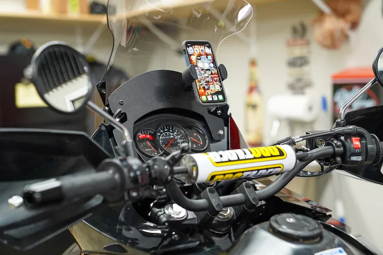 Biker Gripper Cell Phone Control/Perch Mount (Black & Chrome Mounting Bracket Versions-Harley or Metric)-STREET-ADVENTURE-DIRT