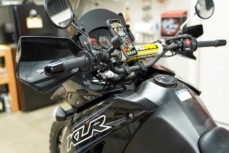 Biker Gripper Cell Phone Handlebar Universal Bar Mount in Black or Chrome-Harley or Metric-STREET-ADVENTURE-DIRT