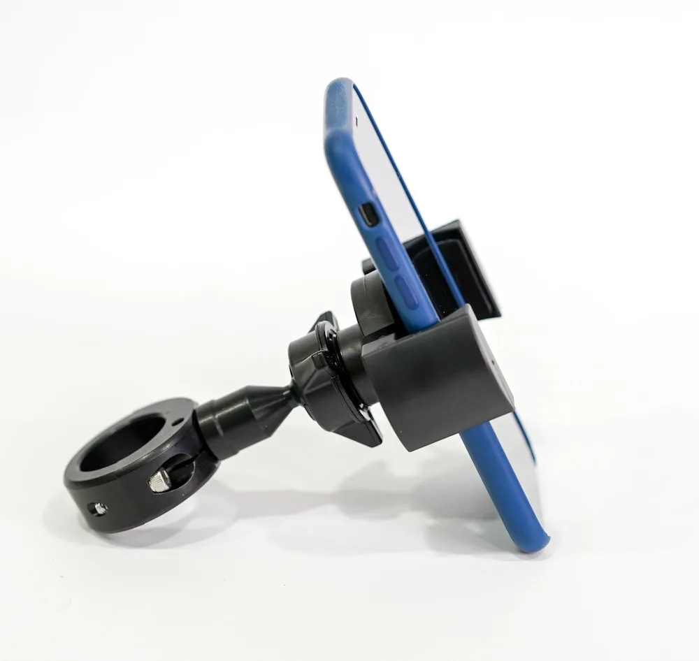 Biker Gripper Cell Phone Handlebar Universal Bar Mount in Black or Chrome-Harley or Metric-STREET-ADVENTURE-DIRT