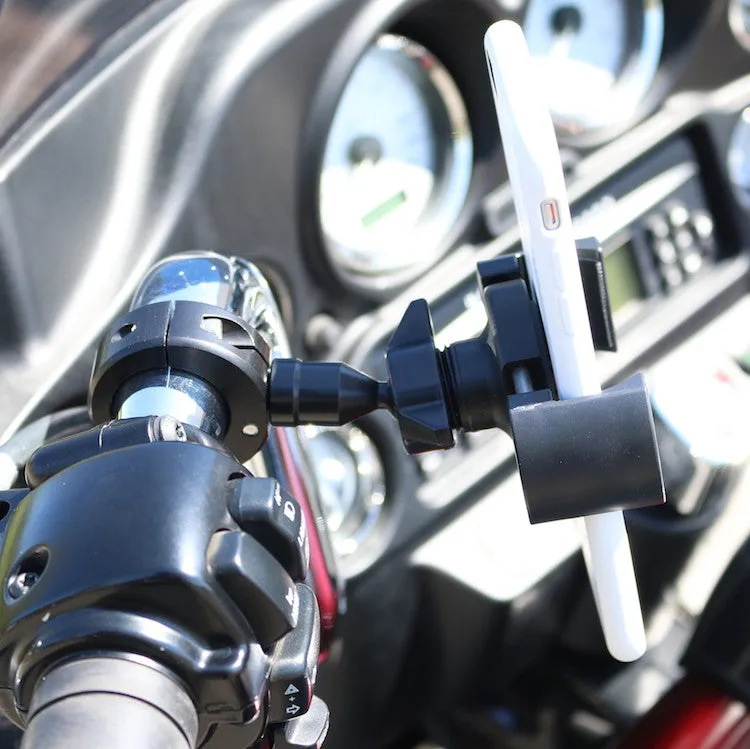 Biker Gripper Cell Phone Handlebar Universal Bar Mount in Black or Chrome-Harley or Metric-STREET-ADVENTURE-DIRT