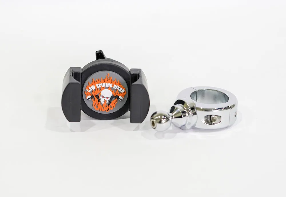 Biker Gripper Cell Phone Handlebar Universal Bar Mount in Black or Chrome-Harley or Metric-STREET-ADVENTURE-DIRT