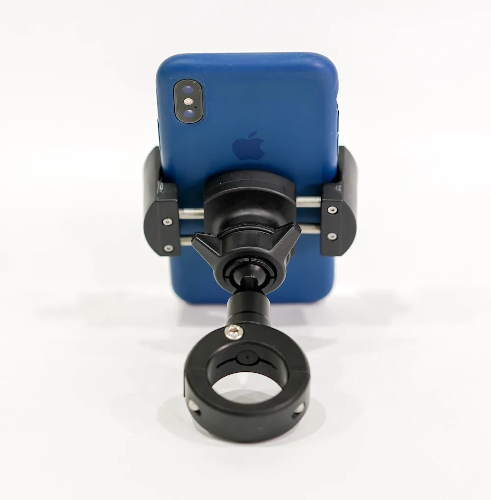 Biker Gripper Cell Phone Handlebar Universal Bar Mount in Black or Chrome-Harley or Metric-STREET-ADVENTURE-DIRT
