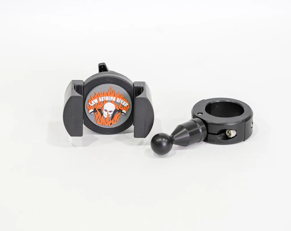 Biker Gripper Cell Phone Handlebar Universal Bar Mount in Black or Chrome-Harley or Metric-STREET-ADVENTURE-DIRT
