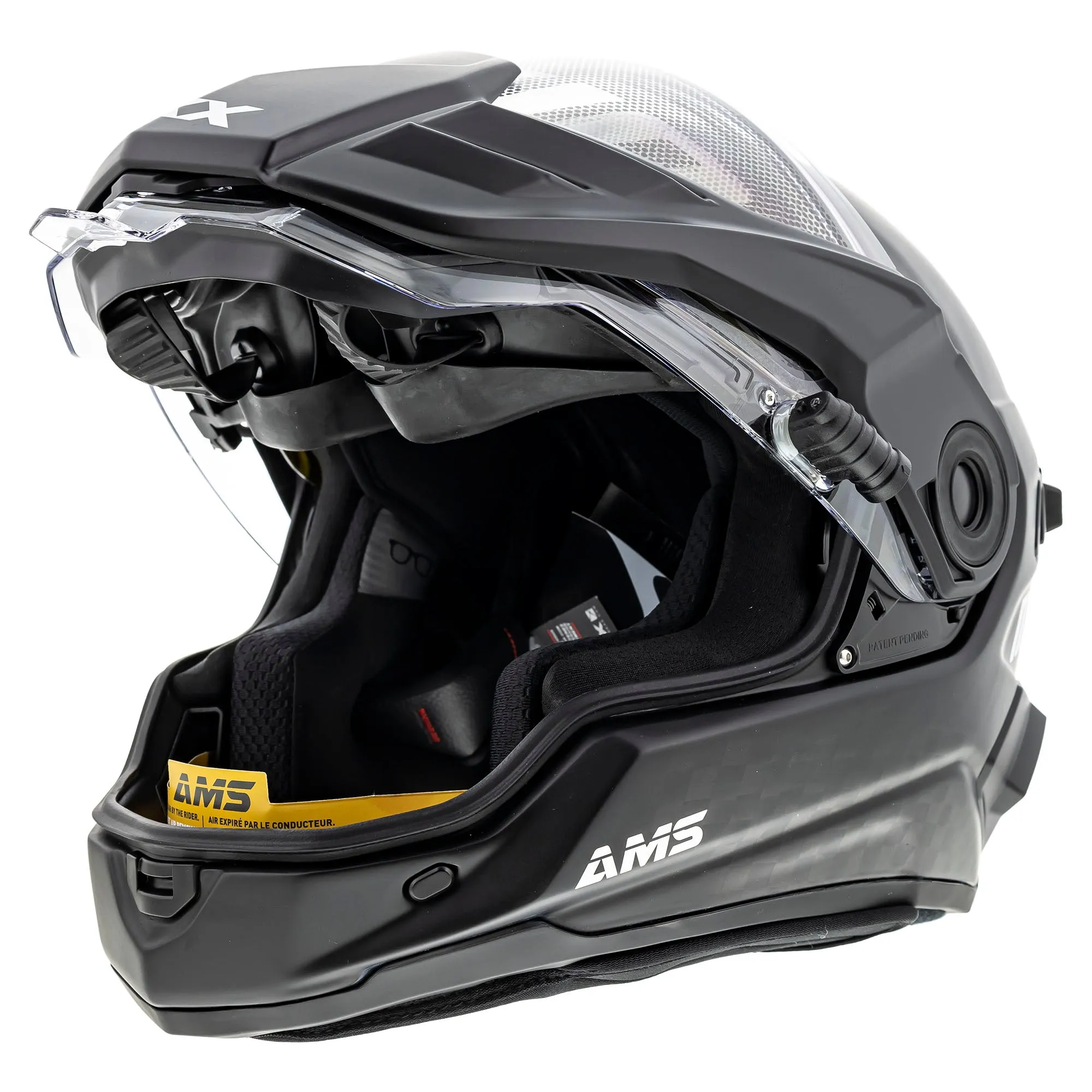 CKX Mission Carbon Fiber Electric Shield Snowmobile Helmet Black