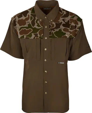 Drake Two-Tone Camo Flyweight Wingshooter's Short Sleeve Shirt