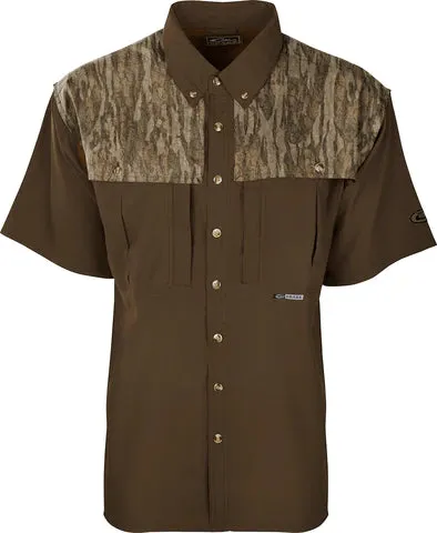Drake Two-Tone Camo Flyweight Wingshooter's Short Sleeve Shirt