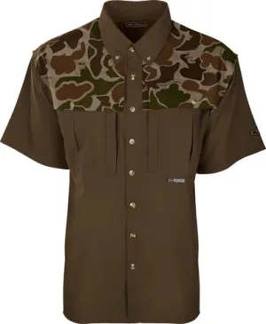 Drake Two-Tone Camo Flyweight Wingshooter's Short Sleeve Shirt
