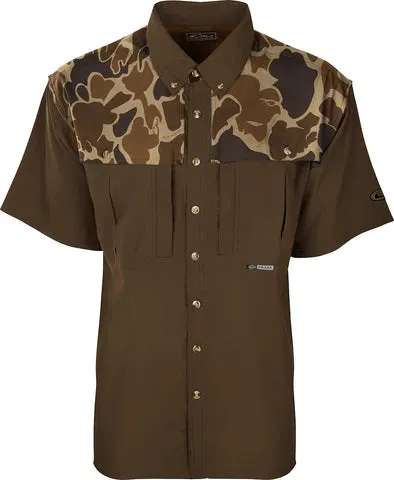 Drake Two-Tone Camo Flyweight Wingshooter's Short Sleeve Shirt