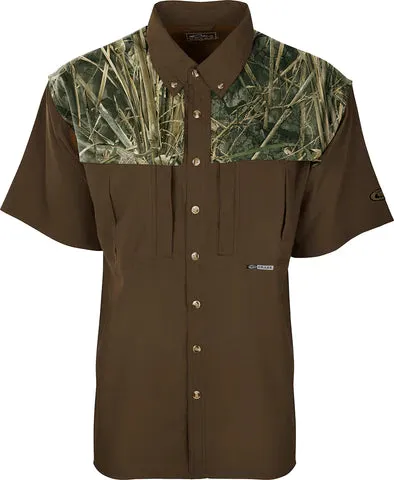 Drake Two-Tone Camo Flyweight Wingshooter's Short Sleeve Shirt