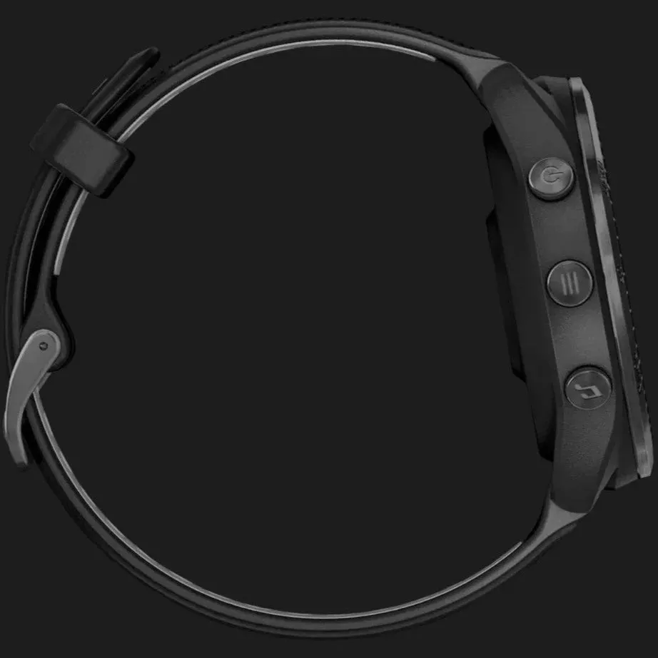GARMIN Forerunner 965 – Smartwatch - Carbon Gray DLC Titanium Bezel with Black Case and Black/Powder Gray Silicone Band