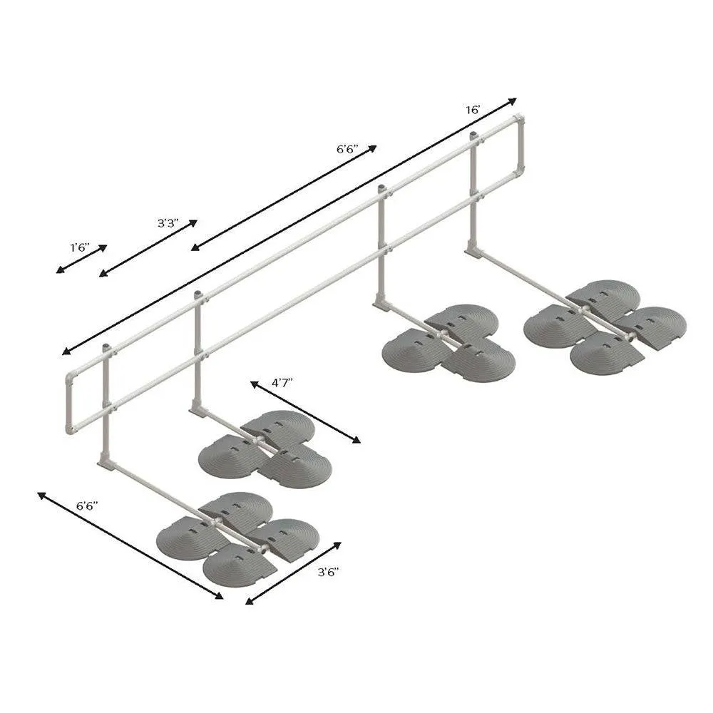 Kee Guard Non Penetrating Rooftop Railing - Long Kit - OSHA Certified