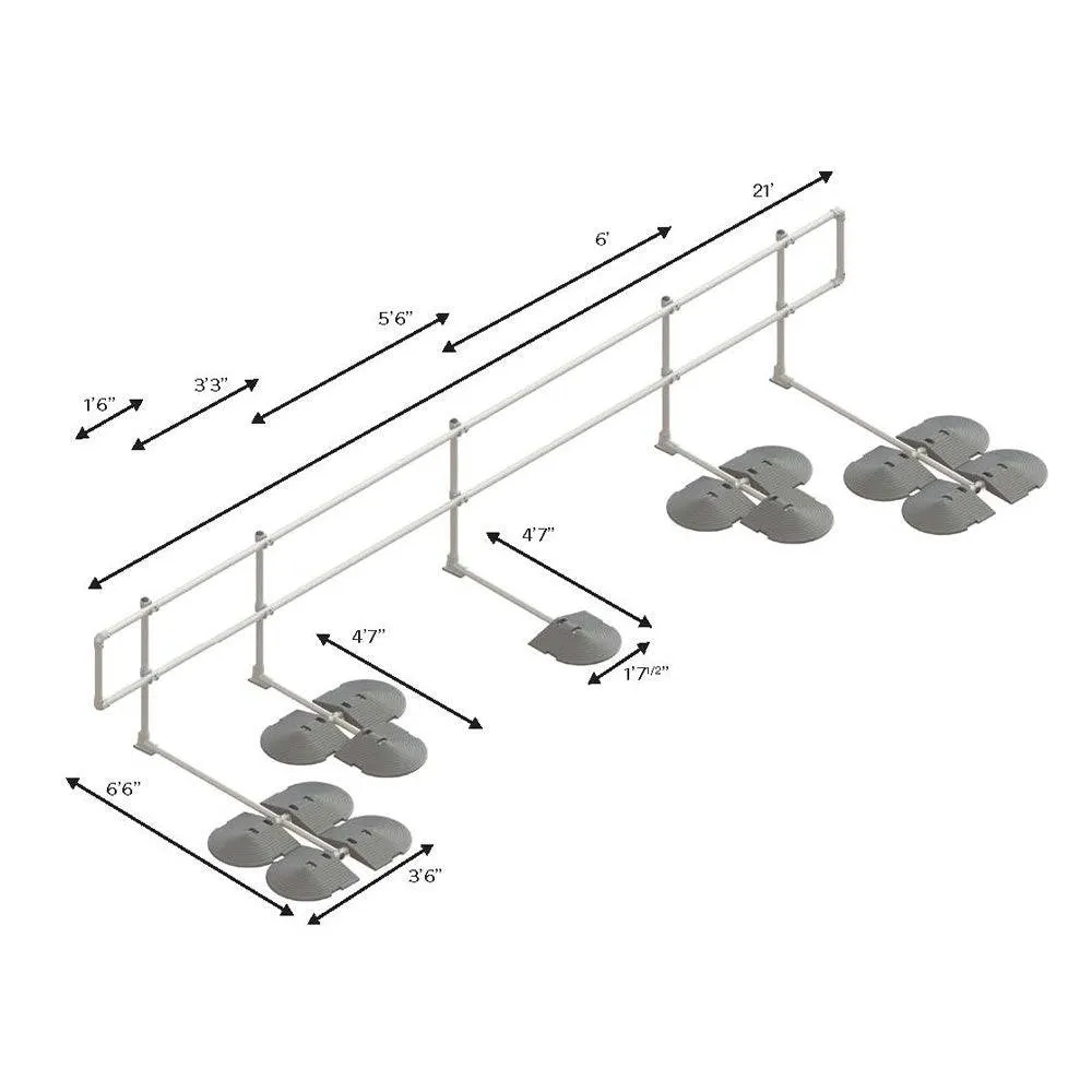 Kee Guard Non Penetrating Rooftop Railing - Long Kit - OSHA Certified