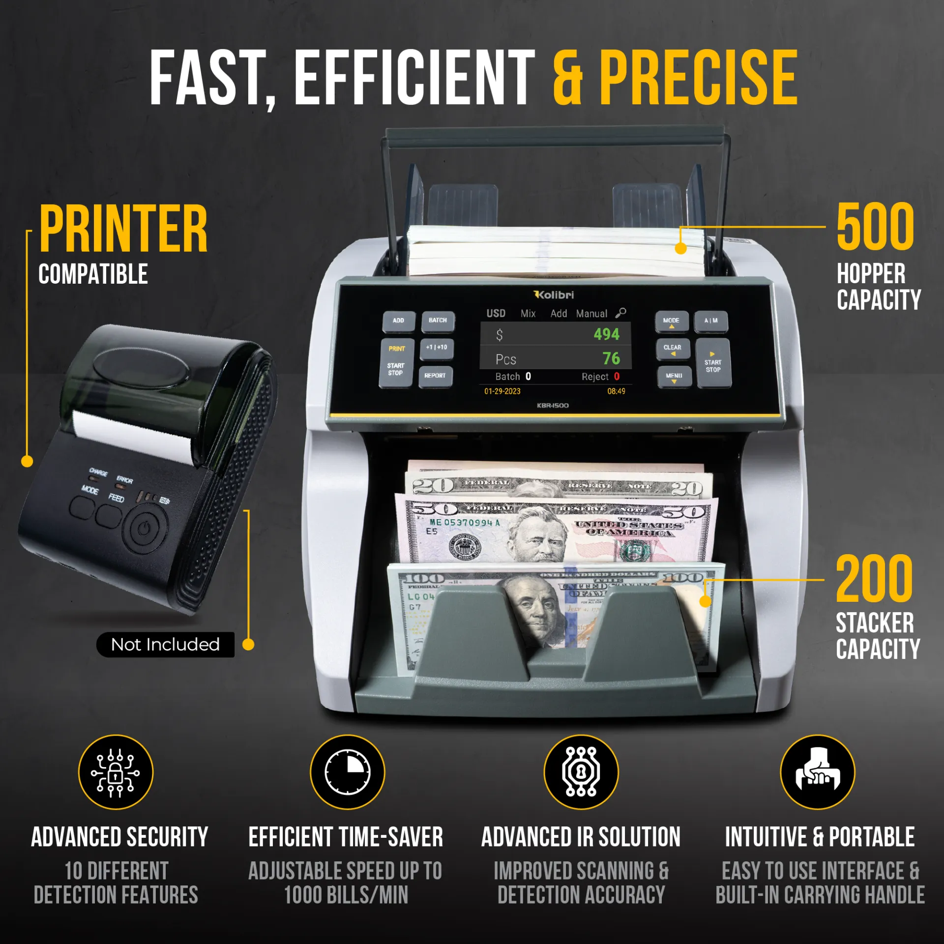 Kolibri KBR-1500 Mixed Bill Counter V2