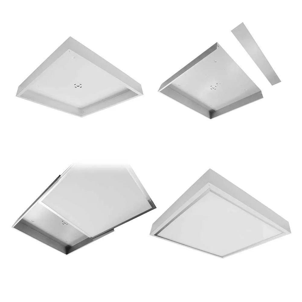 LED Panel Foldable Screwless Surface Mounting Frame Box Kit for Ceiling Panel, White Body, 3 Different Sizes Available
