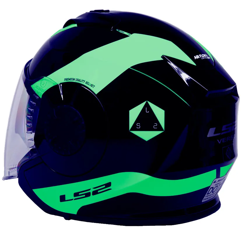 LS2 Helmets Verso Rave Motorcycle Open Face & 3/4 Helmet