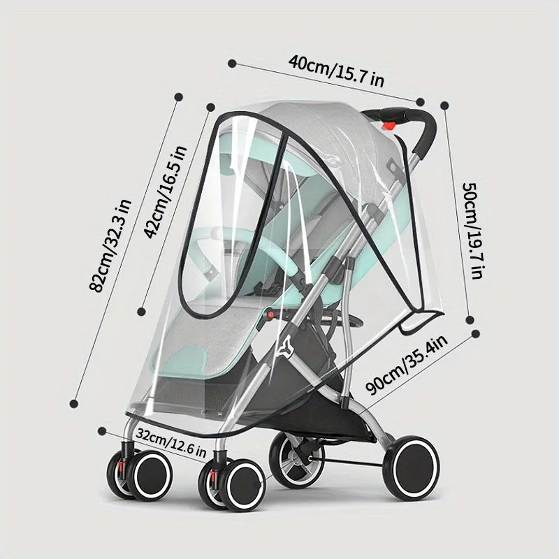 Protect Your Stroller with Transparent Breathable Rain Cover