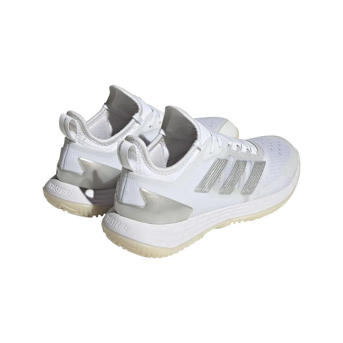 Women's adizero Ubersonic 4.1 Tennis Shoes White and Silver Metallic