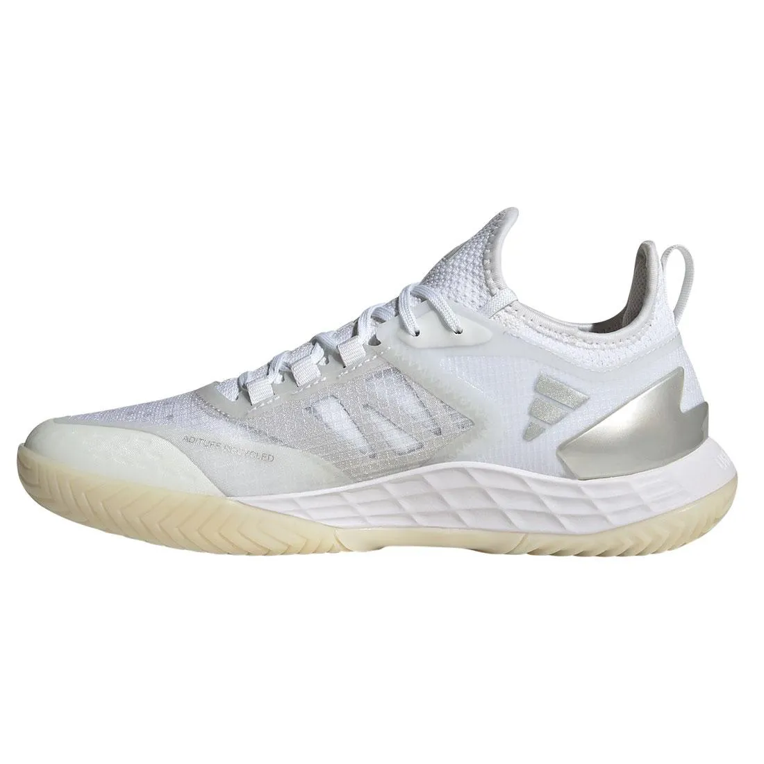 Women's adizero Ubersonic 4.1 Tennis Shoes White and Silver Metallic