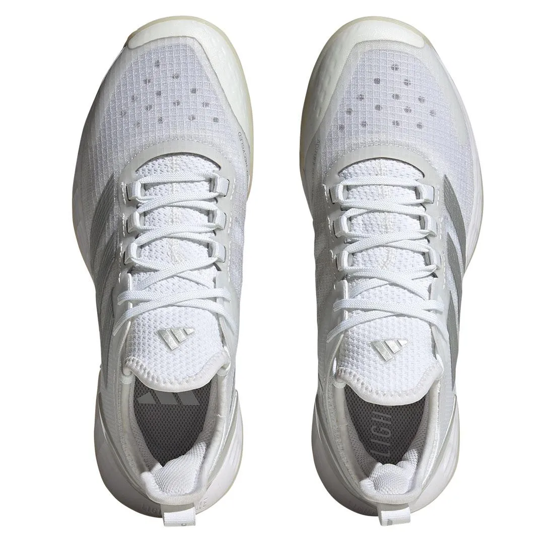 Women's adizero Ubersonic 4.1 Tennis Shoes White and Silver Metallic